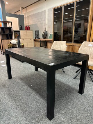 Eetkamertafel Dani 160cm, Mango, zwart